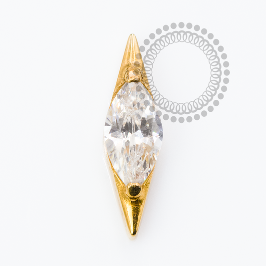 Topo Marquise CZ Navete Titânio PVD Gold