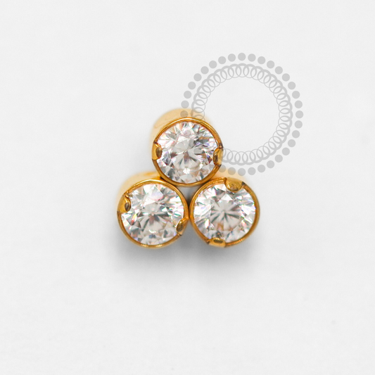 TN1543 Topo Trinity CZ Titânio PVD Gold