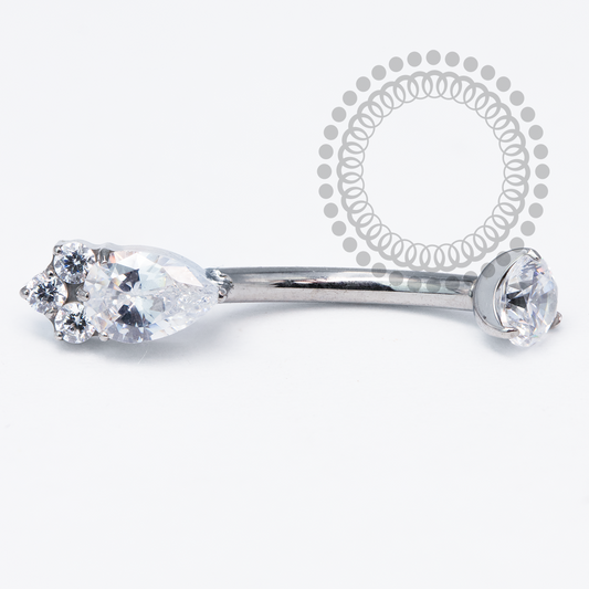 TN2056 Navel Gota Trinity CZ Titânio ASTM F136