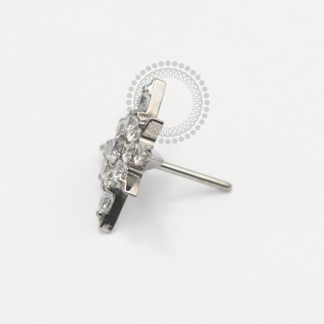 TN2399 Topo Estrela Dalva CZ Push Pin Titânio ASTM F136