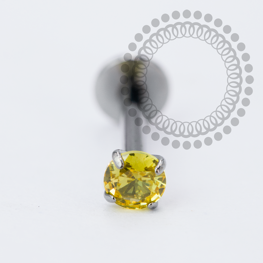 TN2139 Labret CZ Amarela Titânio ASTM F136