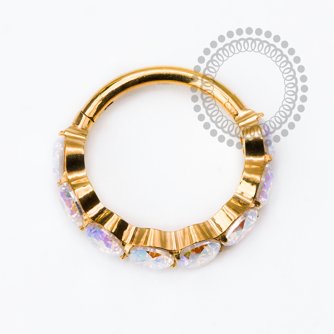 TN2522 Segmento CZ 3mm Boreal Titânio PVD Gold