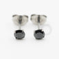 TN637-6  Brincos Zirconia Black  4mm Titânio