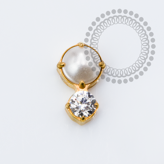 TN2289 Topo Pérola e Zirconia Titânio PVD Gold