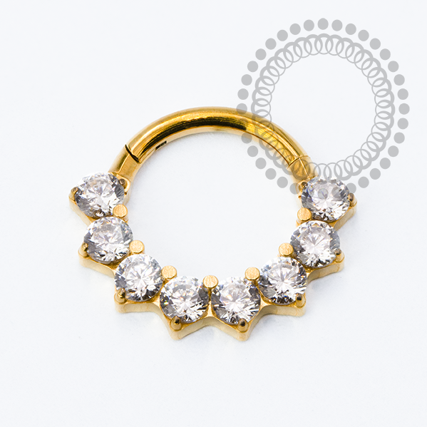 TN2273 Segmento 8 CZ Frontal Titânio PVD Gold