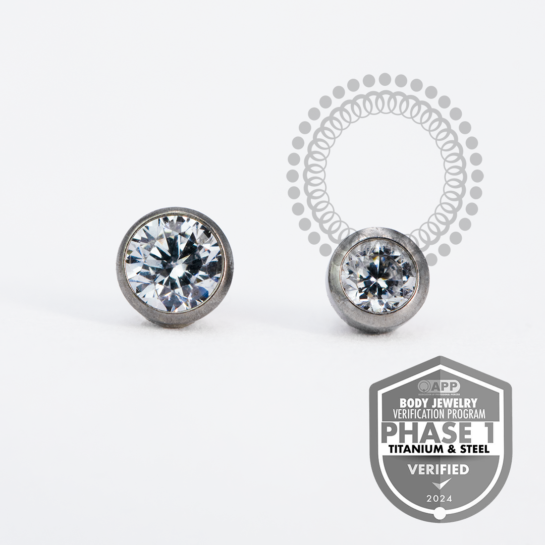 TT12 Topo Mini Cristal Ball - Traseira Abaolada – (16G) Rosca Interna | Titânio Mill®