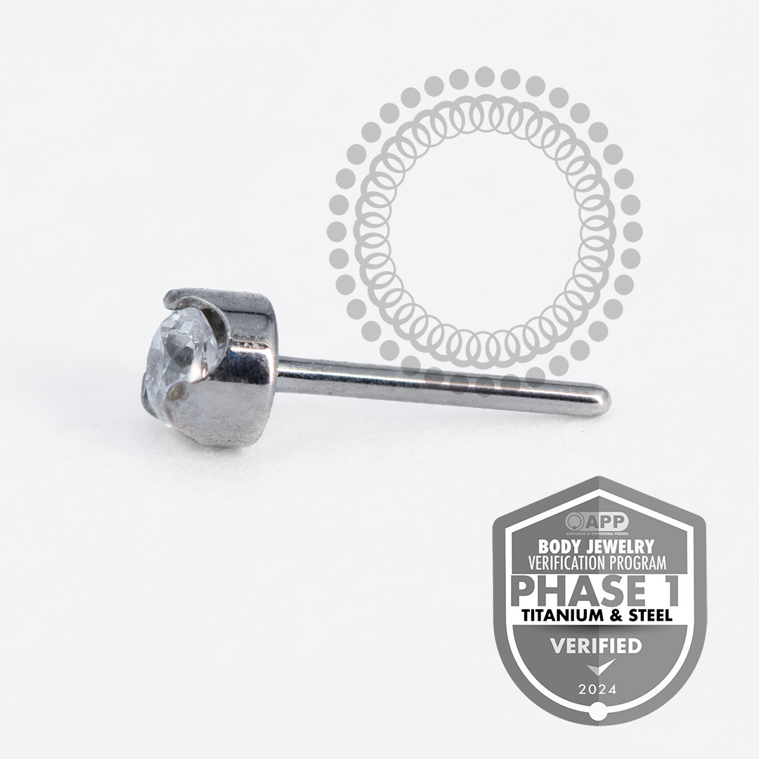 TT08 Top Prong Flat Push Pin | Titanium Mill