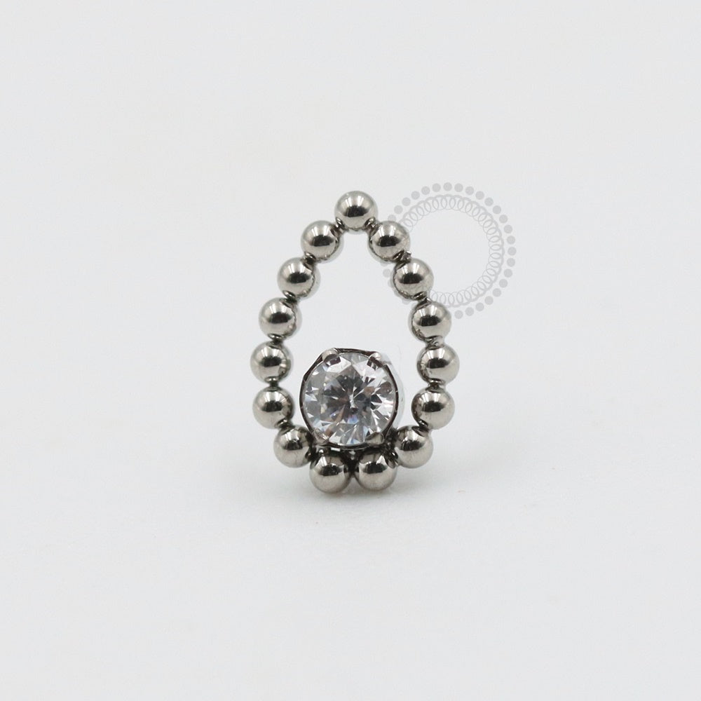 TN407 Drop Top Balls 1 CZ Titanium