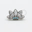 TN455-2 Topo Cluster Flor De Lotus CZ Cristal / Opalite Green Titânio