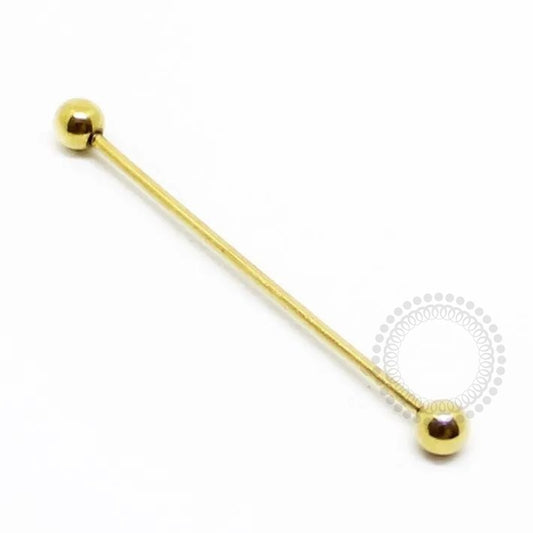 PVD17 Industrial Barbell Aço PVD Gold