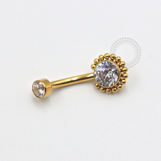 TN660 Navel Zirconia C Esferas Titânio PVD Gold