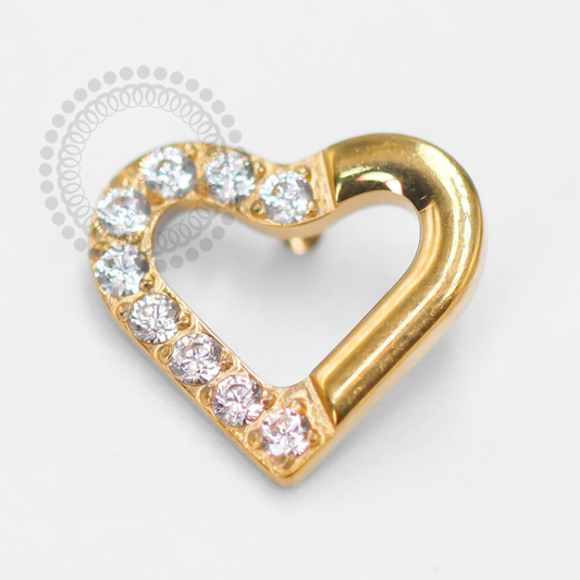 TN1444 Heart Studded Top Titanium PVD Gold 