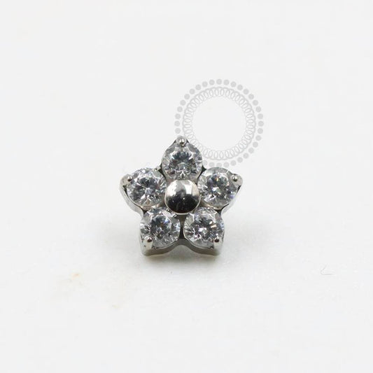 TN959 Topo Flor Delicada Zircônia Titânio