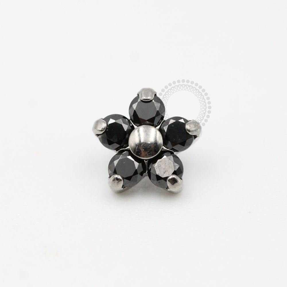 TN278 Topo Flor CZ Miolo Titânio