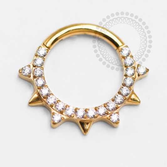 TN1357 Mini Spikes Titanium PVD Gold Studded Segment 