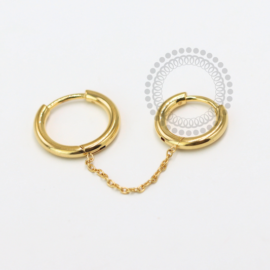 TN1562 Segmento Duplo Com Corrente Titânio PVD Gold