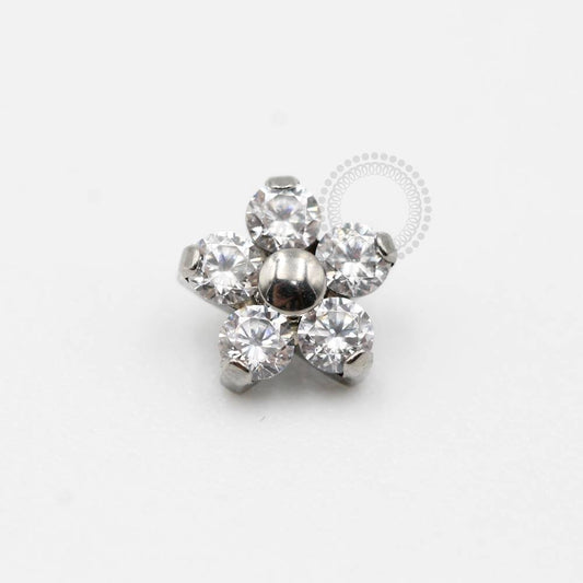 TN278 Topo Flor CZ Miolo Titânio