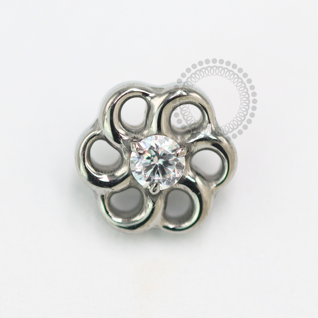 TN1483 Topo Flor Infinita Titânio ASTM F-136