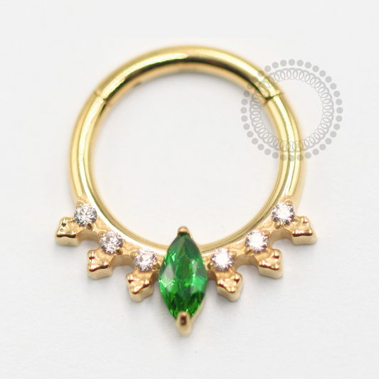 TN1473 Segmento Esmeralda Real Titânio PVD Gold