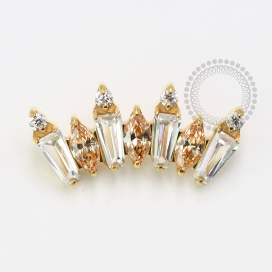 TN1488 Topo Aurora Real Champanhe Cristal Titânio PVD Gold