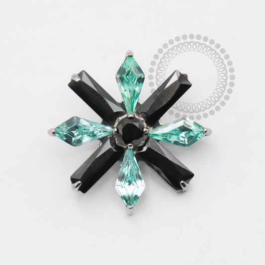 TN1765 Topo Flor Black Opallite Titânio ASTM F-136