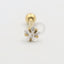 PVD75 Micro Barbell Estrela Strass Aço Pvd Gold