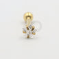 PVD75 Micro Barbell Estrela Strass Aço Pvd Gold