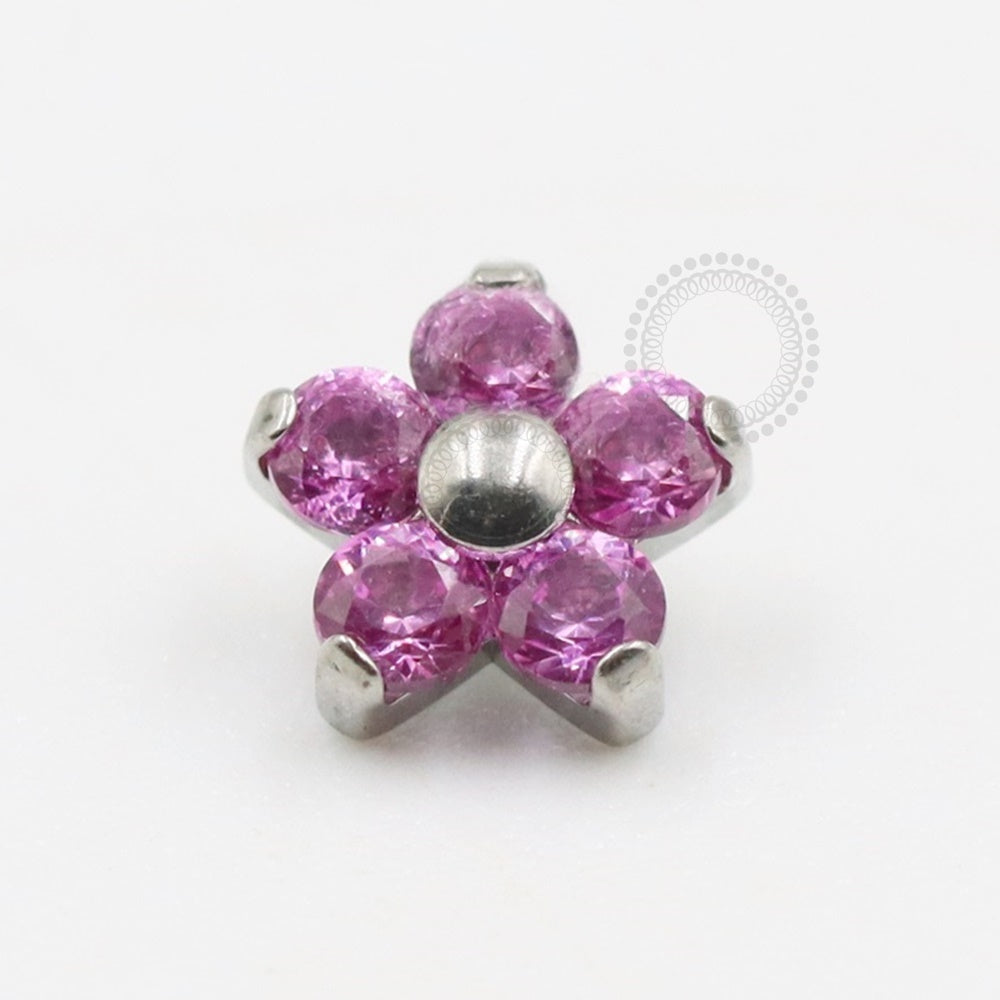 TN278 Topo Flor CZ Miolo Titânio