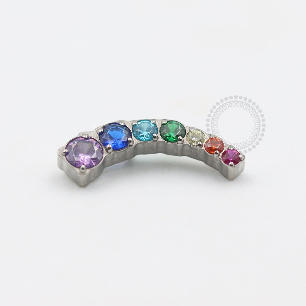 TN450-1 Top Cluster 7 Stones Crystal Titanium