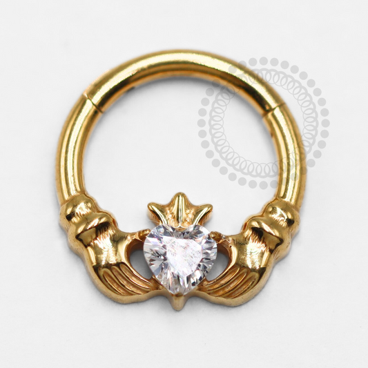 TN1386 Segmento Coração Delicado Titânio PVD Gold