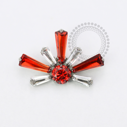 TN1734 Topo Estrela Baguete Rubi E Cristal Titânio ASTM F-136
