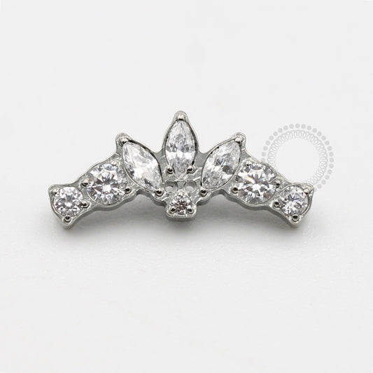 TN201 Topo Cluster Triple Shuttle Five Stones CZ Titânio ASTM F-136