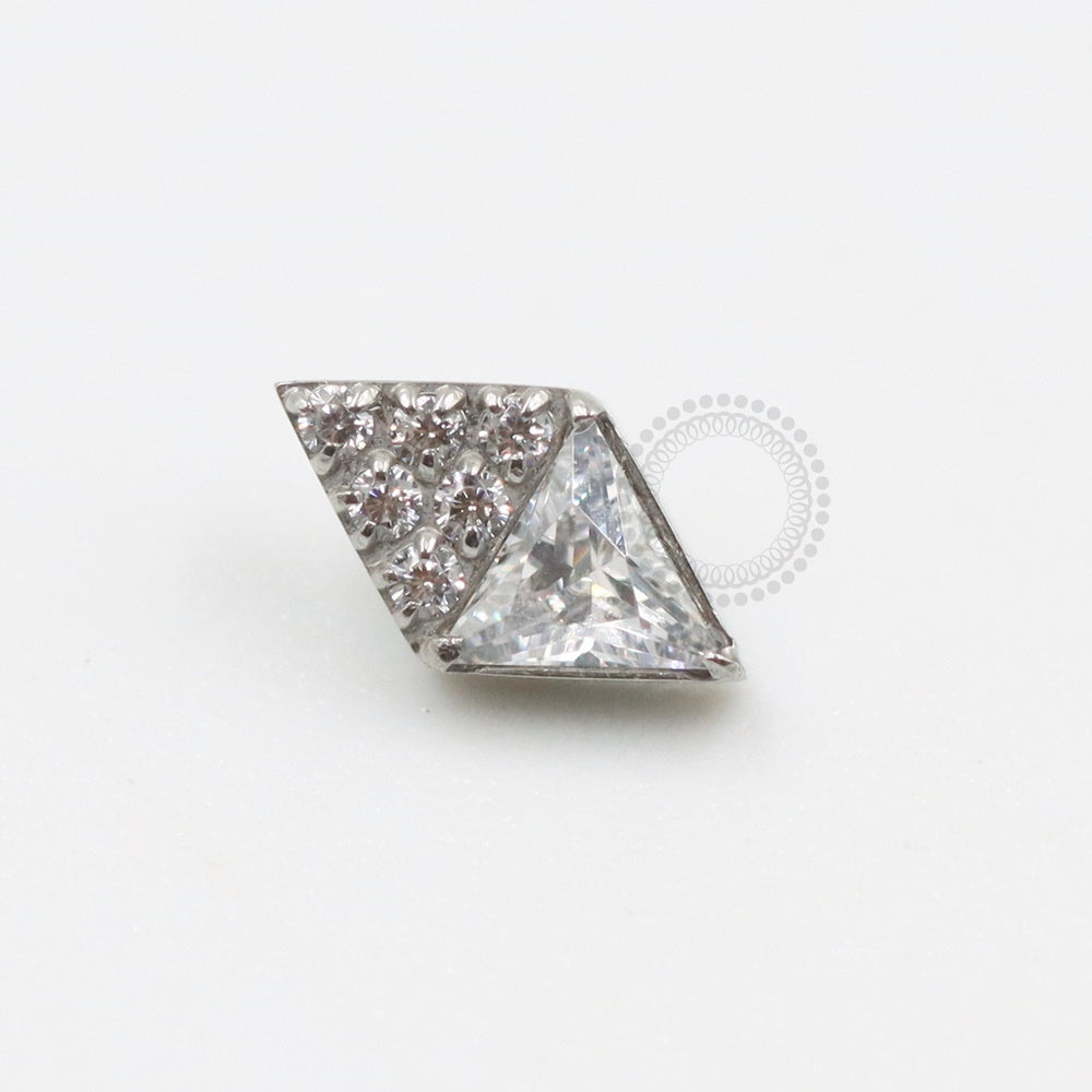 TN645-1 Diamond Top Set CZ Crystal Titanium 