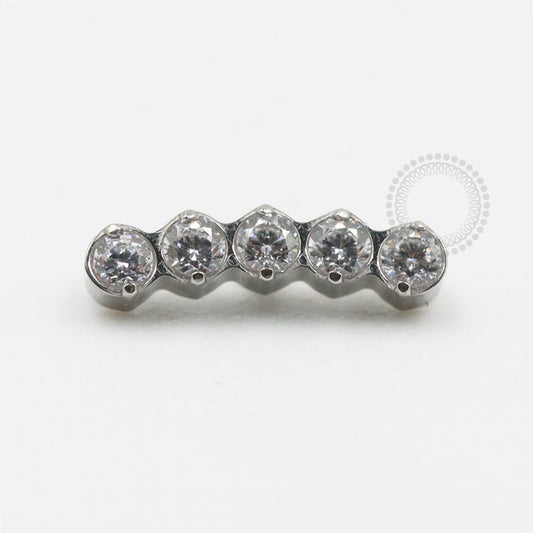 TN649 Topo Mini Cluster 5 Zirconias Cravadas Titânio