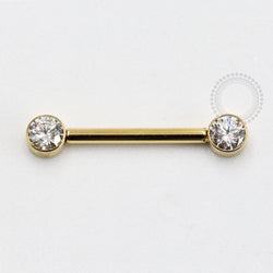 PVD91 Nipple Piercing Zircônia Aço Pvd Gold