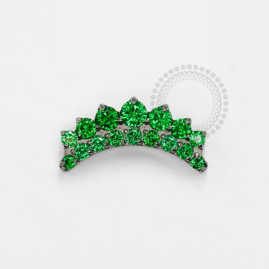 TN1264 Titanium Cluster Topper 16 Stones ASTM F-136 EMERALD GREEN 