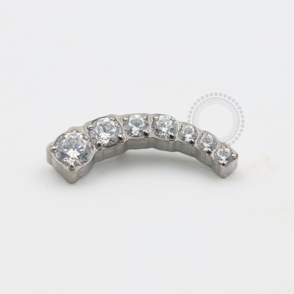 TN450-1 Top Cluster 7 Stones Crystal Titanium