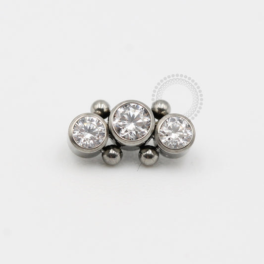 TN249 Topo Mini Cluster Zirconias Cúbicas Titânio