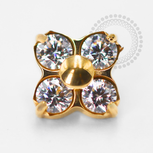 TN1430 Flower Topper 4 Petals Titanium PVD Gold 