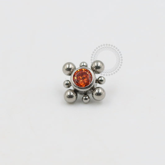 TN247-1 Orange Zirconia Top with Titanium Balls