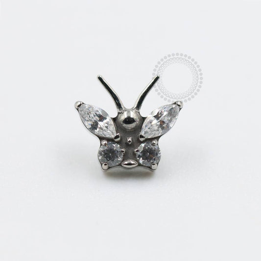 TN841 Topo Borboleta Cravejado Titânio