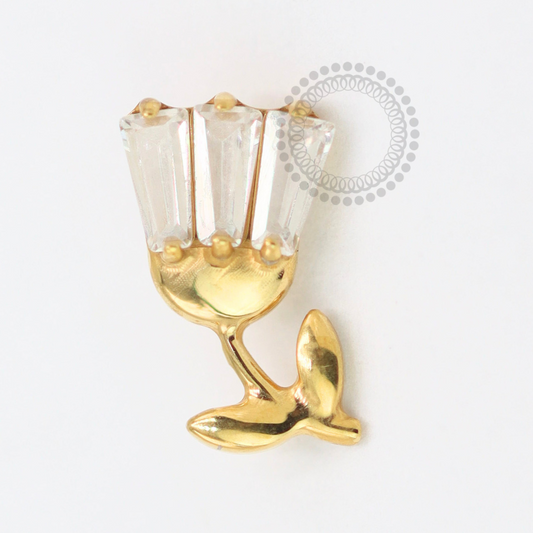 TN1476 Topo Flor De Gelo Titânio PVD Gold
