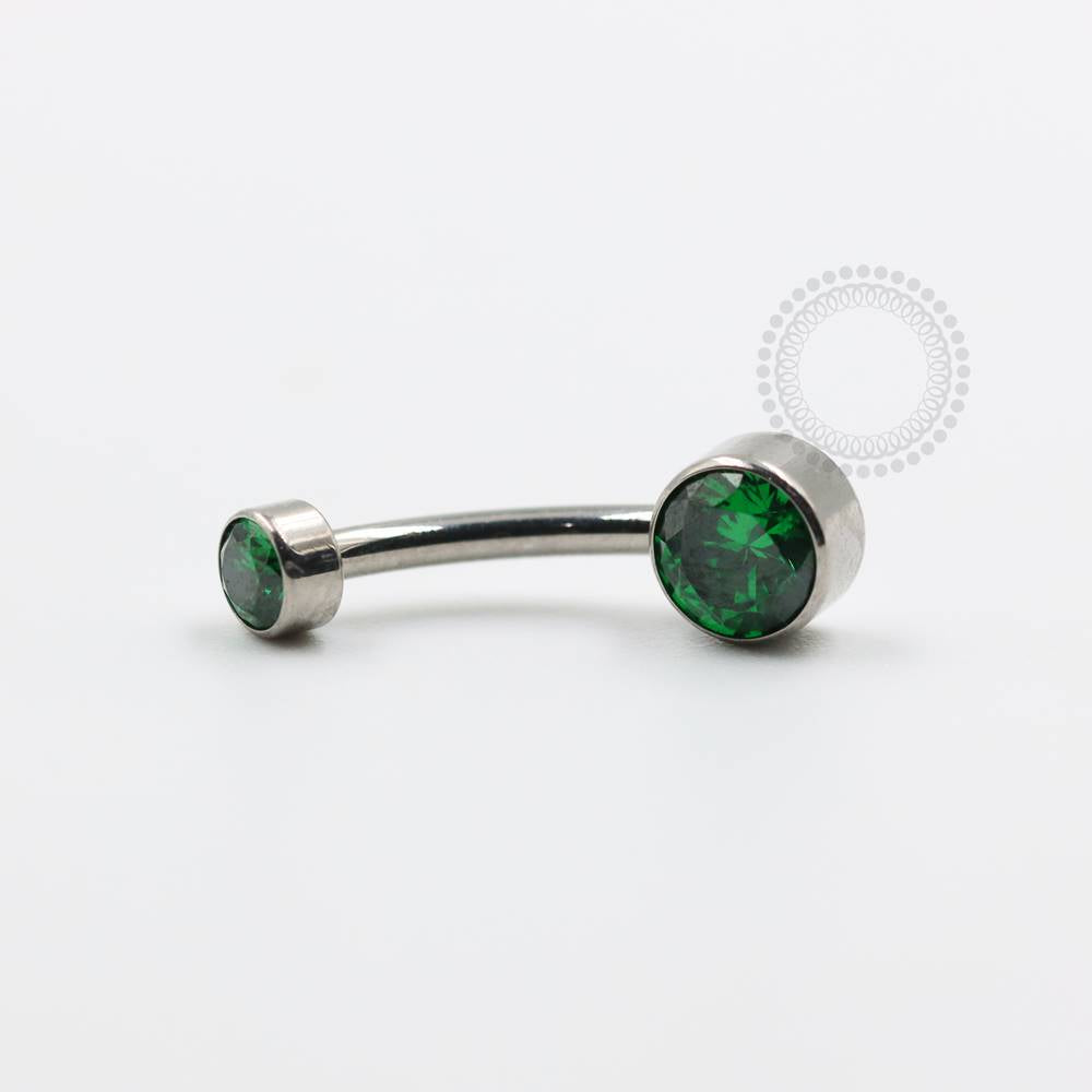 TN92 Navel Piercing Pedra Flat Zirconia Titânio