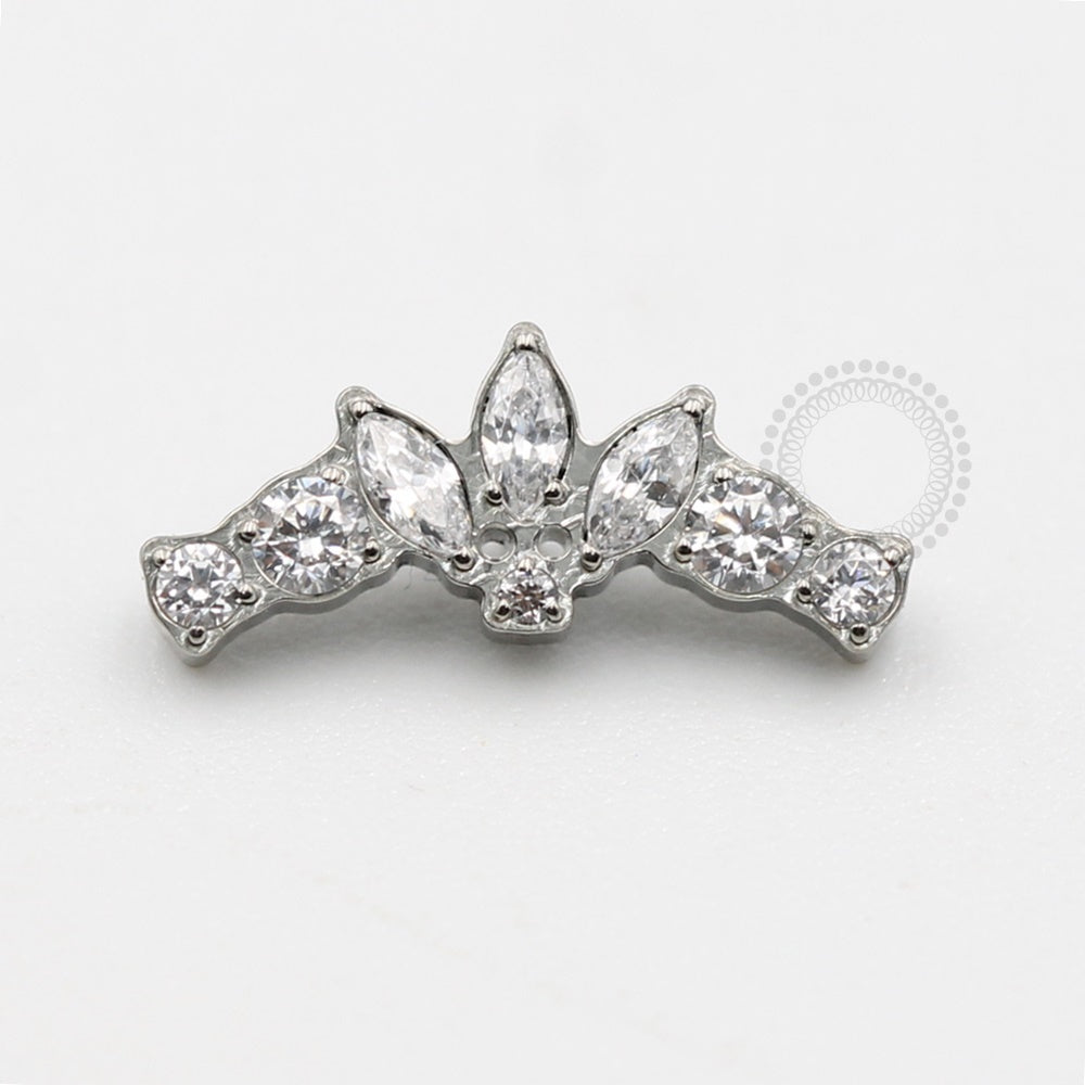 TN201 Topo Cluster Triple Shuttle Five Stones CZ Titânio ASTM F-136