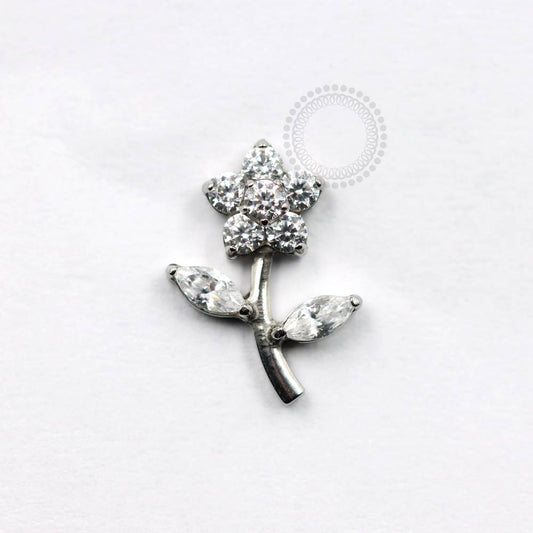 TN849 Topo Flor Duas Petalas Titânio