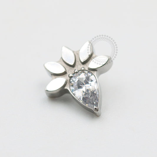 TN514 Topo Gota Zirconia Com Folhas Titânio