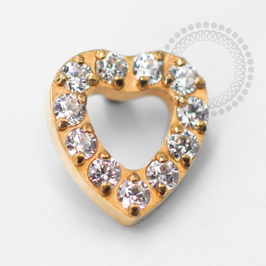 TN1428 Heart Studded Top Titanium PVD Gold 