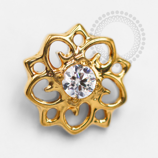 TN1486 Topo Flor De Lótus Modelo 2 Titânio PVD Gold