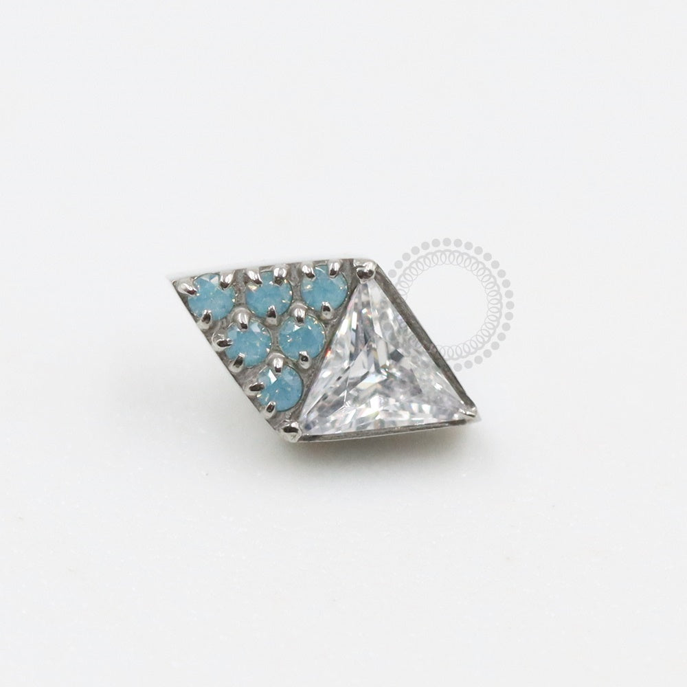 TN645-1 Diamond Top Set CZ Crystal Titanium 