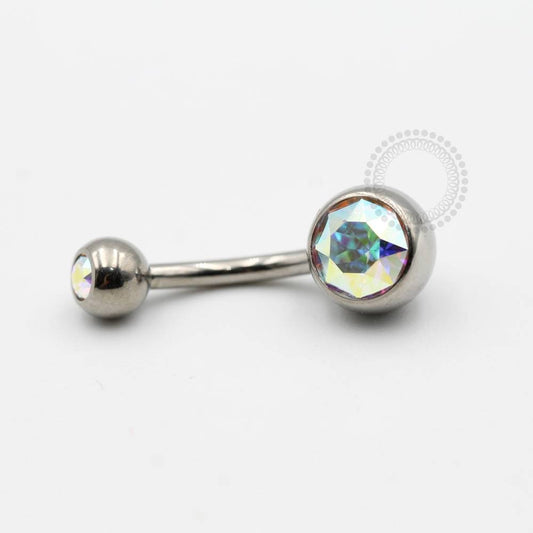 TN100 Navel Tradicional CZ Cores Titânio ASTM F136